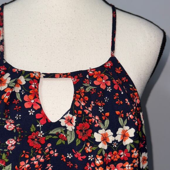 Blu rain Floral tank top blouse with keyhole women's size medium - Picture 7 of 8